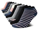 Steve Madden Women's Athletic Socks - 10 Pack Performance Cushion Low Cut Ankle Socks, Size Shoe Size: 5-10, Blue/Black/Pink Multi
