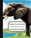 Composition Notebook: Cute Aesthetic Preppy Elephant Journal, Wide Ruled Back to School Supplies for Kids, Girls, Boys, and Teens.