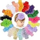 Baby Girls Headband Chiffon Flower Soft Stretchy Hair Band Hair Accessories for Baby Girls Newborns Infants Toddlers and Kids (8 PCS)