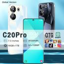 New C20 Pro 7.3" Smartphone 16GB+1TB Android Mobile Phone Dual SIM 5G Cell Phone