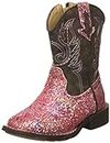 ROPER Girls' Glitter Aztec Western Boot Square Toe Pink 3 D