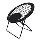 Impact Canopy Round Bungee Chair, Lightweight Portable Folding Chair for Indoor and Outdoor Use, Black