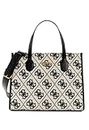 GUESS Silvana 2 Compartment Tote, Black Logo, One Size
