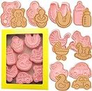 HUSAINI MART | 8 Cookie Cutters, 3D Plastic Baby Theme Cookie Cutters, 3D Edible Baby Shower Cookie Cutters Set Christmas Set Cake Decorating Cake Topper, Cookies,Biscuit,Pastry