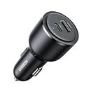 UGREEN 63W USB C Car Charger, PPS 45W Super Fast Charging 2.0 + 18W QC Car Charger Cigarette Lighter Socket Adaptor, Dual USB Car Charger for Galaxy S23/S22/S21, iPhone 15 Pro Max/iPad/MacBook