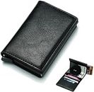 DOBROS Pop Up Wallet for Men Slim Card Wallet RFID Blocking Card Case Card Holder Up to 10 Cards (Black)
