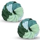 Chunky Wool Yarn 250g × 2, Knitting Wool Yarn Coarse Yarn Multi-Colored Knitting Yarn for Crochet, 2cm Soft Chunky Yarn for Yarn Projects Making Handmade Bags Hats Blankets Pillow Cushion Cat Bed