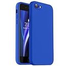 Vooii for iPhone SE Case 2022/3rd/2020,iPhone 8/7 Case, Upgraded Liquid Silicone with [Square Edges] [Camera Protection] [Soft Anti-Scratch Microfiber Lining] Phone Case for iPhone SE - Klein Blue