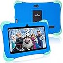 Fivahiva Kids Tablets 7" HD Display Android 12 Tablet for Kids Dual Camera 2GB+32GB WIFI Bluetooth Parental Control Eye Protection Children Tablet for Ages 2-12 with Kid-Proof Case (Blue)