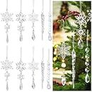 HASTHIP® 10pcs Christmas Tree Hanging Ornament Crystal Acrylic Christmas Ornaments for Christmas Tree Transparent Snowflake Icicle Christmas Hanging Ornament