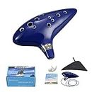 LIEKE Ocarina 12-Hole Alto C Ceramic Piccolo, Musical Instrument, Gift for Children Adults with Display Stand Music Book Neck-Strap Bag