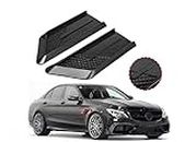 CARIZO Carbon Fiber Style Vent Grill Cover, 1 Pair 2104 Exterior Decorative ABS Trim Air Flow Intake Carbon Black Compatible with Skoda Rapid (Type-II) 2017-2020