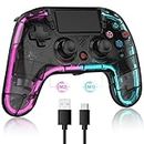 BRHE Wireless PS4Controller with Hall Trigger Compatible with PS4/Slim/Pro with Dual Vibration/6-Axis Motion Sensor/RGB LED Lights/Programming Funtion