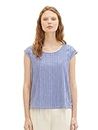 TOM TAILOR Denim 1038459 T-Shirt, 32608-Royal Blue White Stripe, XXL Femme