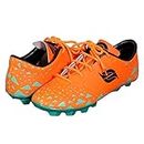 THE ADI Men's and Boy's Synthetic Leather Ground and Turf, Light Weight, Water-Resistant Football Shoes Studs - Orange, Size 01