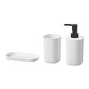 Ikea Plastic, Polypropylene Bathroom Set, White (3 Pieces)