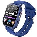 2024 Upgrade Kids Smart Watch,26 Games Kids Smartwatch Toys for Boys Girls Gifts,Alloy Metal Smart Watch for Kids with HD Camera Music Video Pedometer Alarm(Navy Blue)