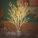 Lighted White Birch Branches with Timer 33IN 180 LED Twig Birch Branches 