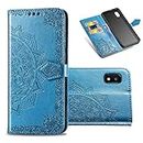 COTDINFORCA Samsung Galaxy A10E Wallet Case, Slim Premium PU Flip Cover Mandala Embossed Full Body Protection with Card Holder Magnetic Closure Case for Samsung Galaxy A10E. SD Mandala - Blue