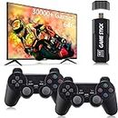 ZONEY Classic Retro Game Console, 3D Game Stick with Dual 2.4G Wireless Controllers, Built-in 64GB TF Card 30000+ Classic Games Plug & Play Video Game Compatible with 4K HDMI TV Projector