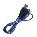 Braided 5FT USB Charger Cable for 3DS Power Charging Lead Compatible with Nintendo New 3DS XL/New 3DS/3DS XL,3DS,New 2DS XL,New 2DS/2DS XL/2DS,DSi/DSi XL - Blue