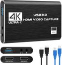 4K 1080P Audio Video Capture Card HDMI to USB 3.0 Game Capture Card For PS4/PC