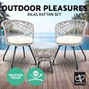 Gardeon Outdoor Furniture Rattan Bistro Set Chair Patio Garden Wicker Round 3pc