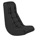 Soft Floor Rocker - Cushioned Ground Chair for Kids Teens and Adults - Great for Reading, Gaming, Meditating, TV - Black