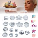 16Pcs Metal Aluminum Bath Bomb Molds Moulds 8 Shapes DIY Homemade Crafting GIFTS