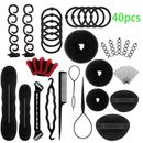 40Pcs/Set Women DIY Hair Styling Accessories Kit Bun Maker Hairpins
