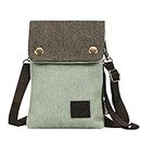 Gcepls Canvas Small Cute Crossbody Women Cell Phone Purse Wallet Bag with Shoulder Strap for iPhone X iPhone 6s 7 Plus 8 Plus iPhone XS MAX,Galaxy Note 9 S7 S10 Plus (Fits with OtterBox Case)-Green