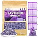 DILISS Lavender Buds Organic Top Grade Dried Lavender Flower 8 oz & 12-pcs Sachet Bags Set for Refreshing Drawers Closets Dressers Shoe Boxes Wedding Toss Home Fragrance