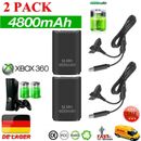 2Stk Akku für XBOX 360 Wireless Controller Gamepad Play&Charge USB Ladekabel