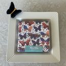 Soporte para servilletas de caramelo Nora Fleming M9 a rayas y mini mariposa azul marino A412 y servilletas