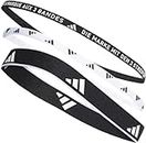 adidas Unisex Stirnbänder mit Mehreren Breiten für Training, 3 Stück pro Packung, L, schwarz / weiß