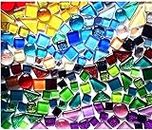 BTMIEY Azulejos de mosaico de cristal de 200 g de colores mezclados, pequeños pequeños mosaicos para manualidades, manualidades, decoración del hogar, proyectos de arte (serie de colores mezclados)