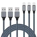 Sundix iPhone Charger 3Pack 9FT/2.7M Lightning Cable Nylon Braided Charging Cord Compatible iPhone 11 11 Pro 11 Pro XR XS XSMax X 8 8 Plus 7 7 Plus 6 6s Plus SE 5 5s 5c iPad iPod More