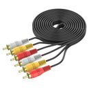 RCA Composite Cable AV Video Audio Wire M/M 15Ft 5M 3RCA to 3RCA Cord 15Ft