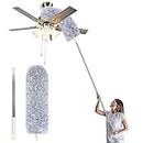 TECH LOGO ELECTRONICS Long Handle Duster high Duster Feather Duster extendable dust Remover Fan Cleaner Feather dusters Cleaning telescoping Duster Ceiling Duster (Gray)