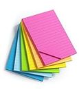 RHAWOM Lined Sticky Notes 4x6 Post Note,Super Stickies it,Bright Colors Sticky Notes with Lines,Colorful Notepad for Study and Work