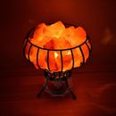 Himalayan Salt Round Basket Lamp Handcrafted with 3-5kg Pink Salt Chunks