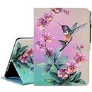 KEROM Case for iPad 9.7 Inch 2018/2017 iPad 6th/5th Generation Case, PU Leather Folio Stand Cover Cute Aesthetic Case for iPad 9.7/Pro 9.7/Air 2/Air 1, Auto Sleep/Wake, Hummingbird