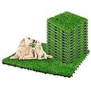 VAIIGO 12Pack Artificial Grass Turf Lawn Tile, 12 x12Inch Interlocking Fake Grass Pet Lawn Mat, Realistic Garden Grass Turf Mat with Drain Holes, for Indoor Outdoor Garden/Patio/Balcony/Flooring Decor