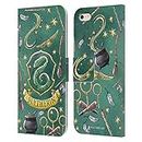 Head Case Designs Officially Licensed Harry Potter Slytherin Pattern Deathly Hallows XIII Leather Book Wallet Case Cover Compatible With Apple iPhone 6 Plus/iPhone 6s Plus