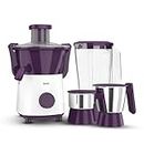 Philips HL7568/01 500W Juicer Mixer Grinder with 3 Jars and XL feeding tube, quick and easy assembly