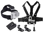 StylishDevice Action Camera Strap + J-Hook, Thumbscrew & Drawstring Storage Bag. Compatible with GoPro and all action cameras (Chest Harness + Head Harness)