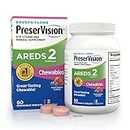 PreserVision AREDS 2 Eye Vitamin & Mineral Supplement, Contains Lutein, Vitamin C, Zeaxanthin, Zinc & Vitamin E, 60 Chewable Tablets (Packaging May Vary)