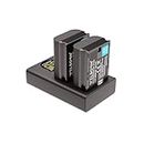 WELBORN LP-E6N Dual Battery and Charger Combo for Canon EOS 5D Mark II III IV 5DS 5DS R 6D 60D 6D Mark II 7D 7D Mark I,70D 80D