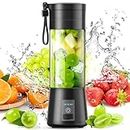 Portable Blender, Personal Mini Smoothie Blender, Juicer Blenders for Kitchen with USB Rechargeable and 6 Strong Cutting Power Blades, Cordless 380ml Individual Blender for Gym, Office, Home, Travel