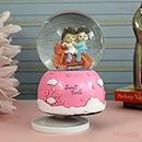 TIED RIBBONS Romantic Snow Globe Love Couple with Music Rotating Showpiece Statue - Gift for Girlfriend Boyfriend Husband Wife Wedding Anniversary Birthday Gifts